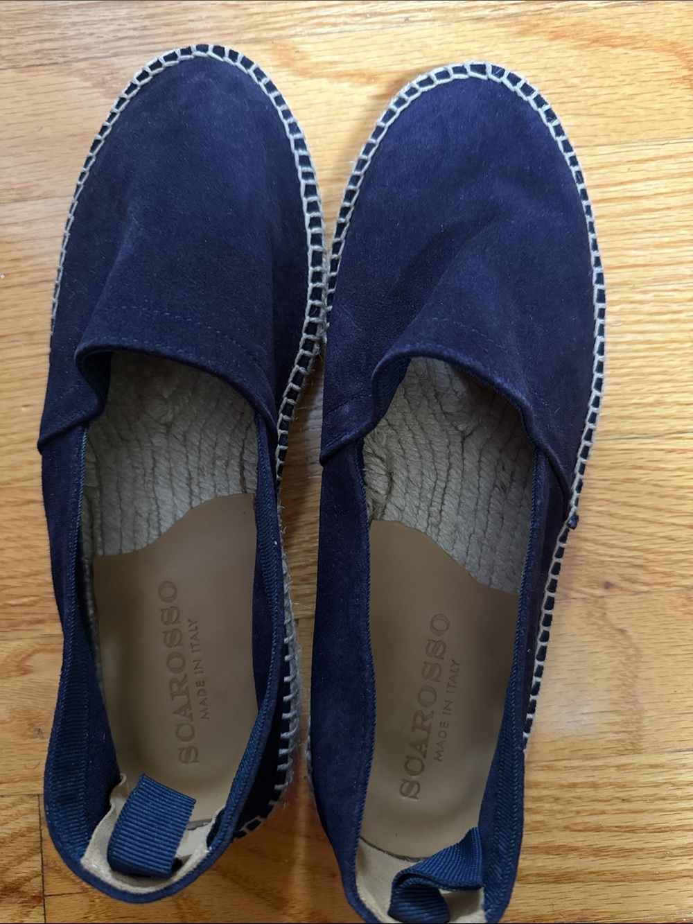Scarosso Navy Canvas Espadrille Slip-Ons for Women
